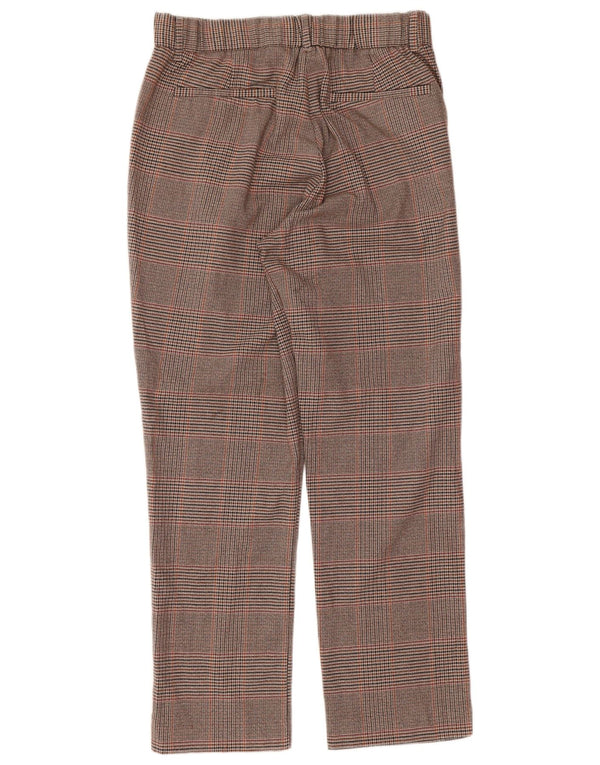 Pantaloni corti dritti da donna Zara grandi W30 L24 pied de poule marroni