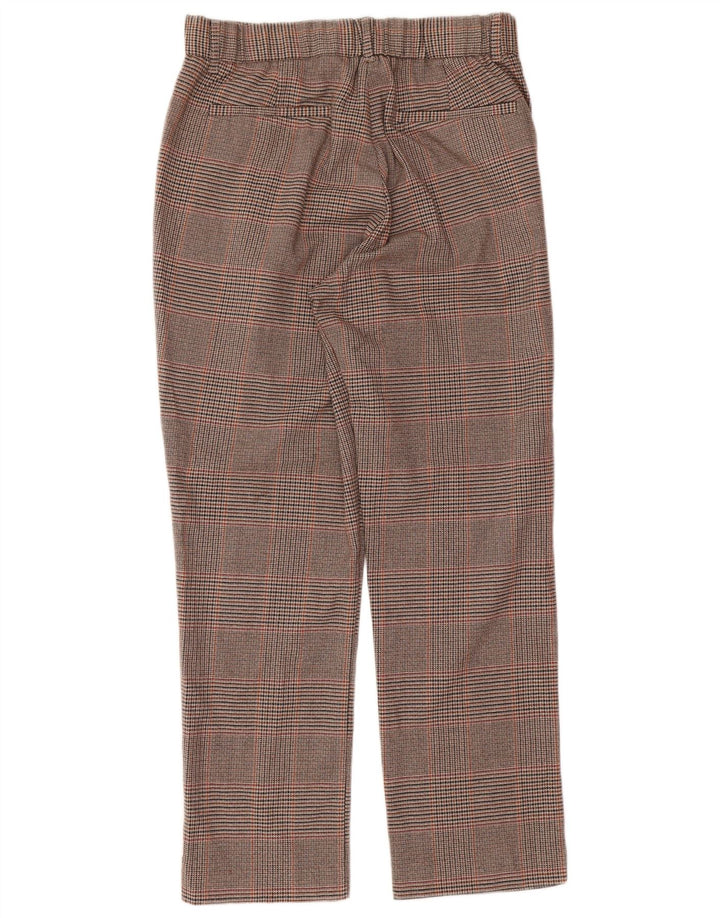 Pantaloni corti dritti da donna Zara grandi W30 L24 pied de poule marroni
