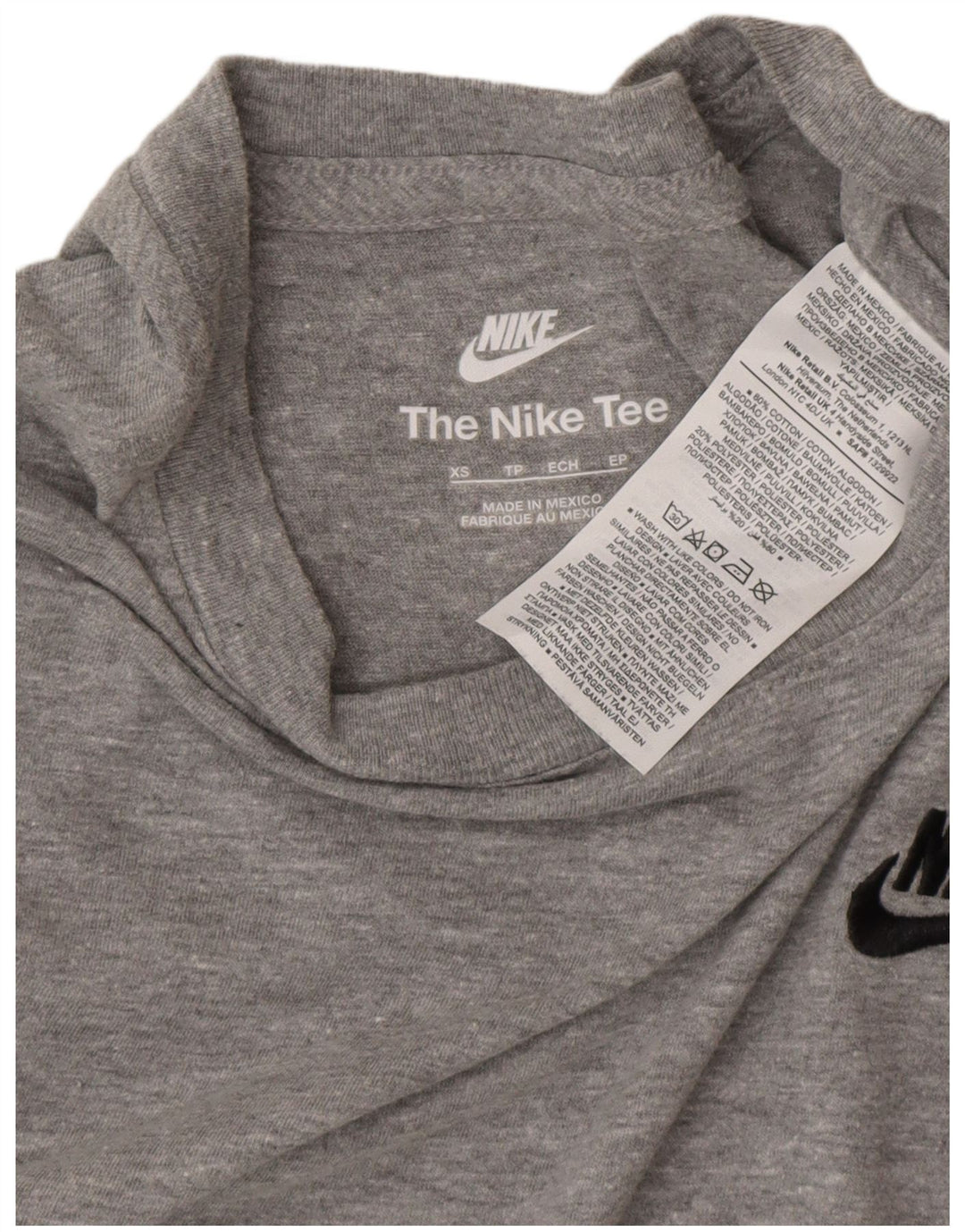T-shirt da uomo NIKE Top XS in cotone chiazzato grigio