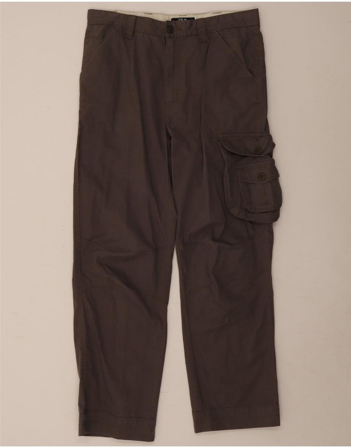 Pantaloni cargo dritti da uomo Fila W32 L28 cotone marrone