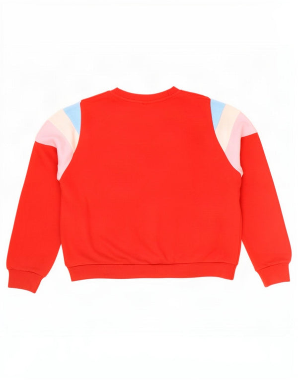 Levi's Donna Felpa Oversize Maglione UK 14 Medium Rosso Colorblock