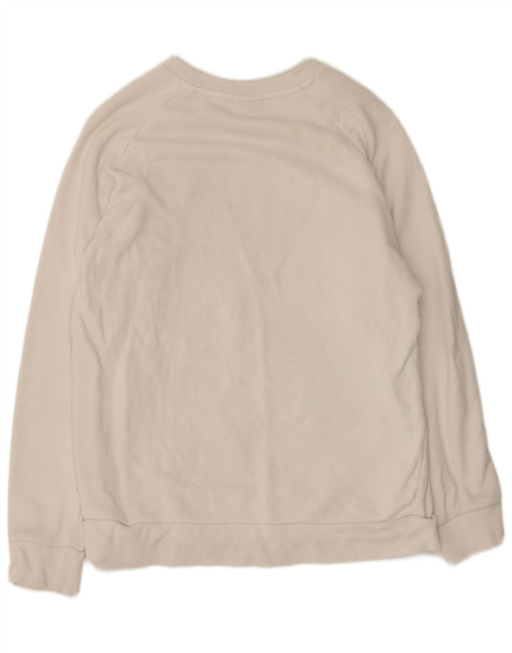 Felpa oversize da donna Adidas UK 10 piccola in cotone bianco