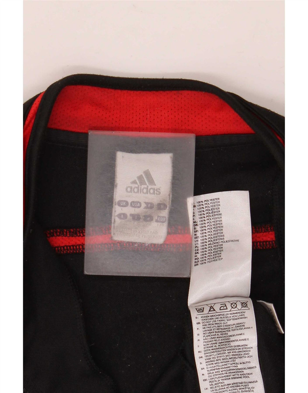 Adidas Uomo Zip Neck Pullover Tuta Top Large Nero Colourblock