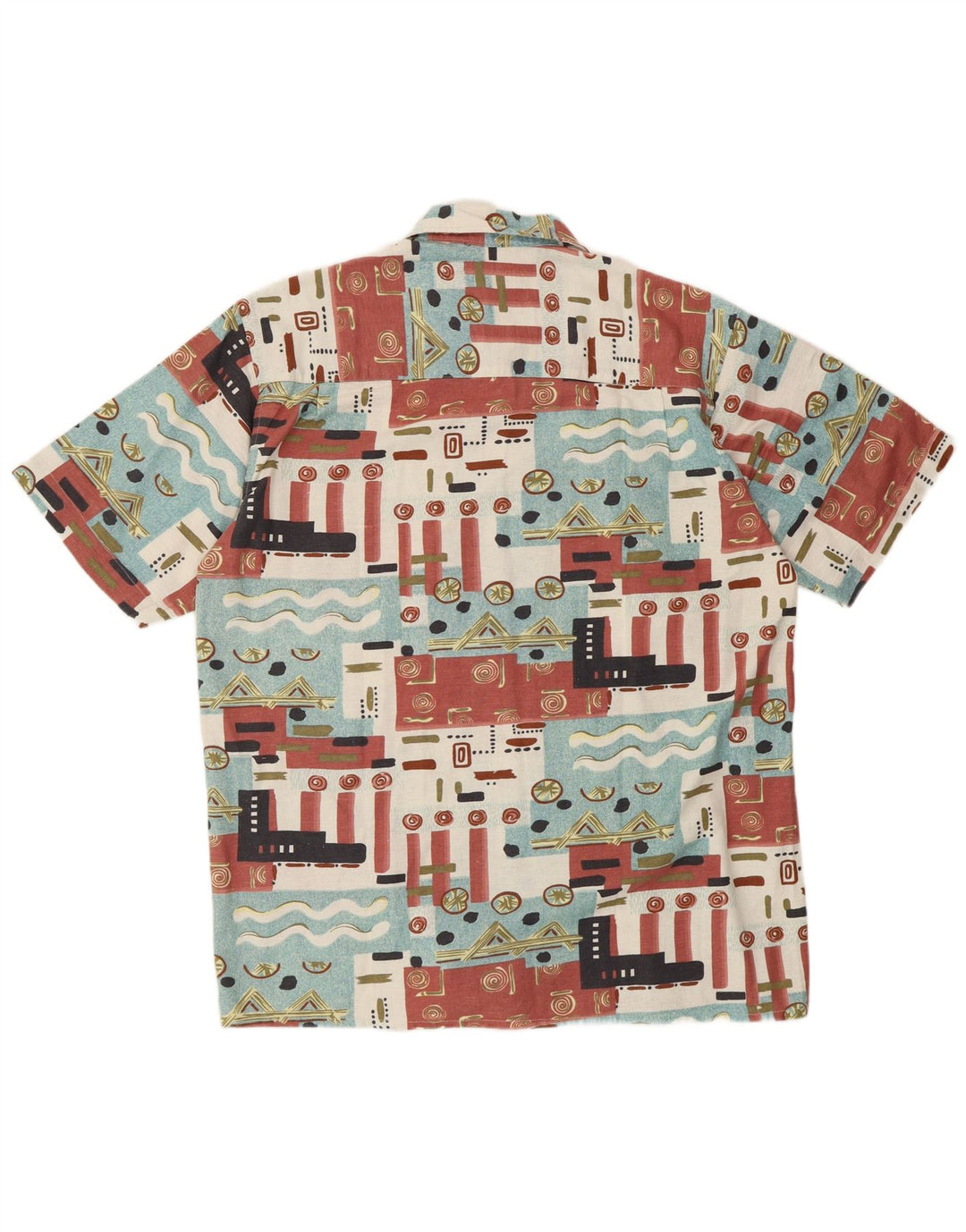 Camicia a maniche corte da uomo BROADWAY taglia 39/40 media multicolore geometrica