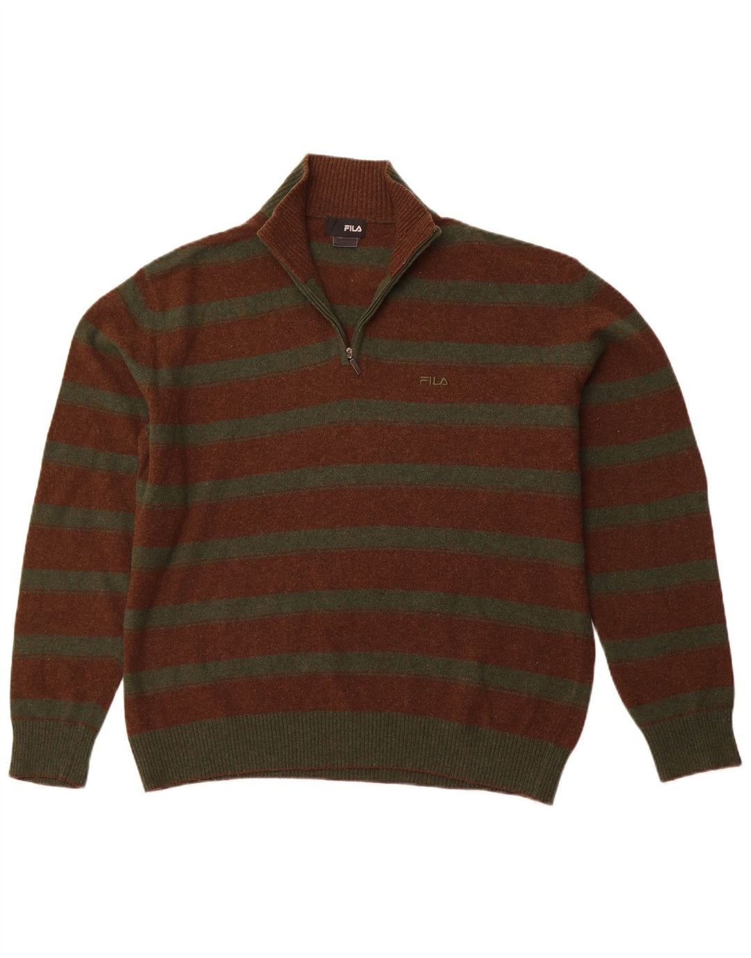Maglione FILA da uomo con zip e collo XL a righe marroni