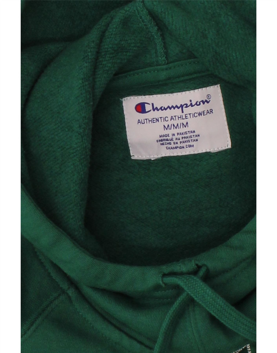 CHAMPION Mens Graphic Hoodie Jumper Medium Green Cotton Vintage Champion and Second-Hand Champion from Messina Hembry 
