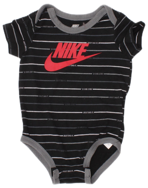 Body grafico NIKE per neonato 6-9 mesi in cotone a righe nero