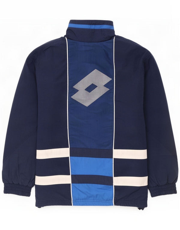 Lotto Giacca da tuta da uomo piccola in cotone color block blu navy