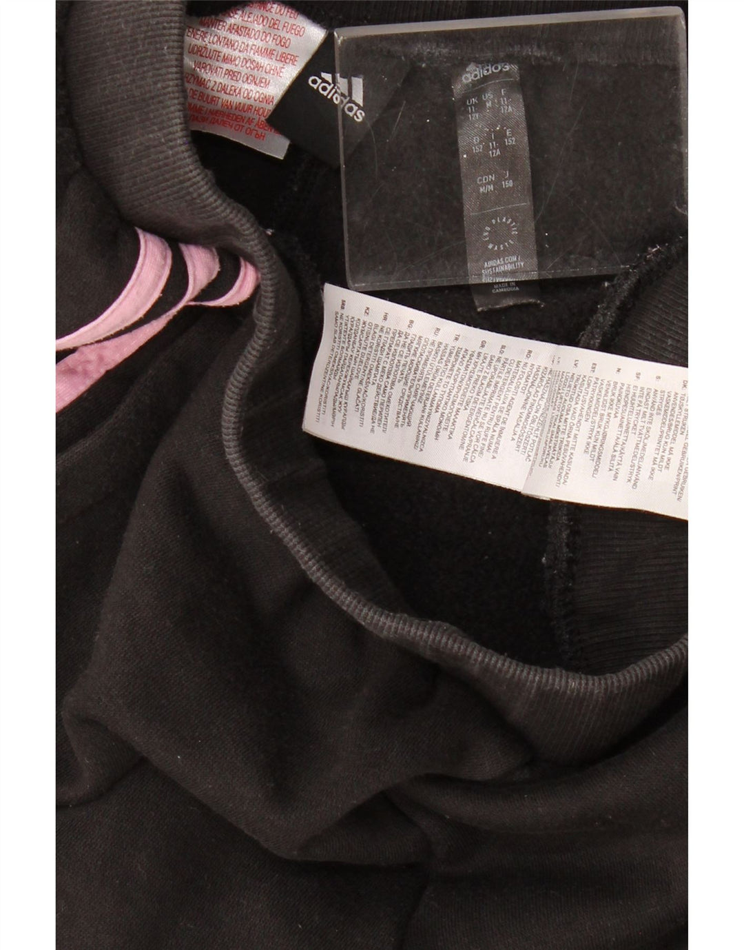 Pantaloni della tuta da bambina ADIDAS Joggers 11-12 anni in cotone nero