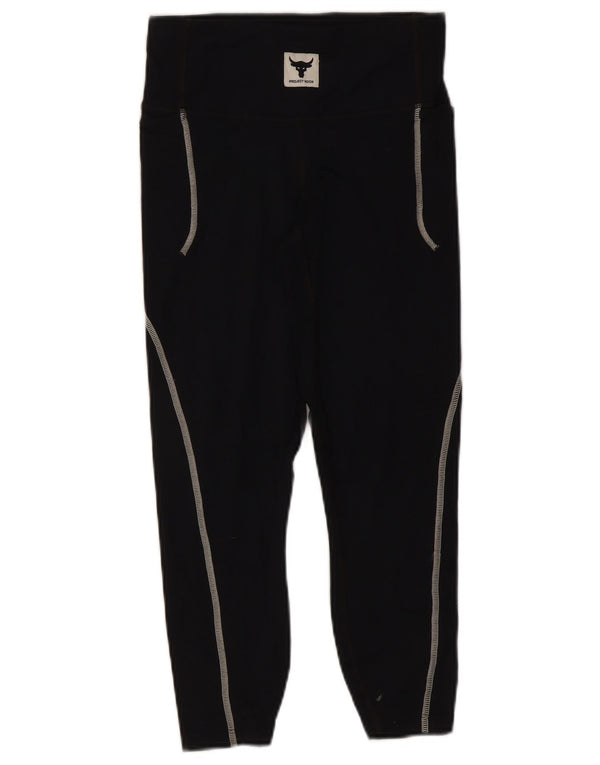 Leggings Under Armour Project Rock Capri da donna UK 8 piccoli in nylon nero