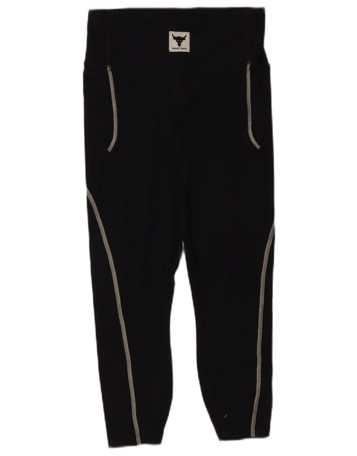 Leggings Under Armour Project Rock Capri da donna UK 8 piccoli in nylon nero