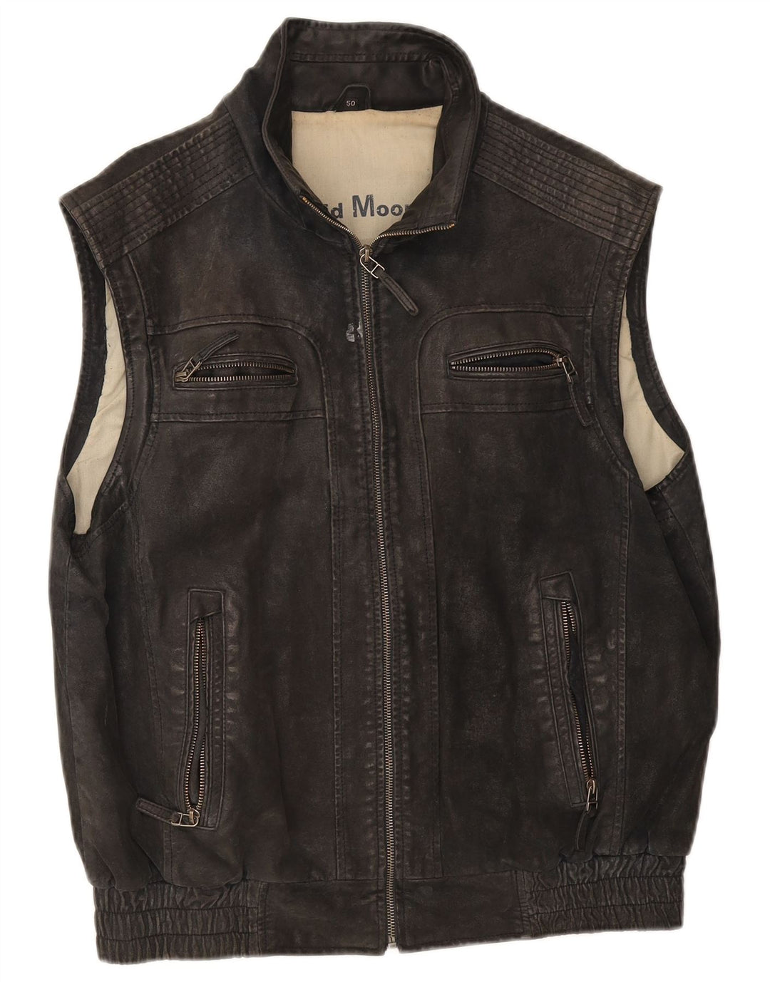 Gilet in pelle da uomo David Moore IT 50 grande nero