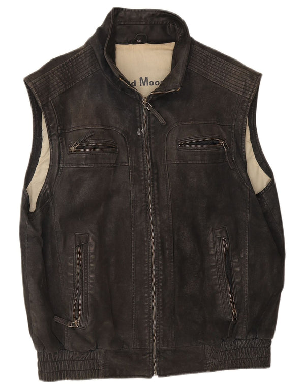 Gilet in pelle da uomo David Moore IT 50 grande nero