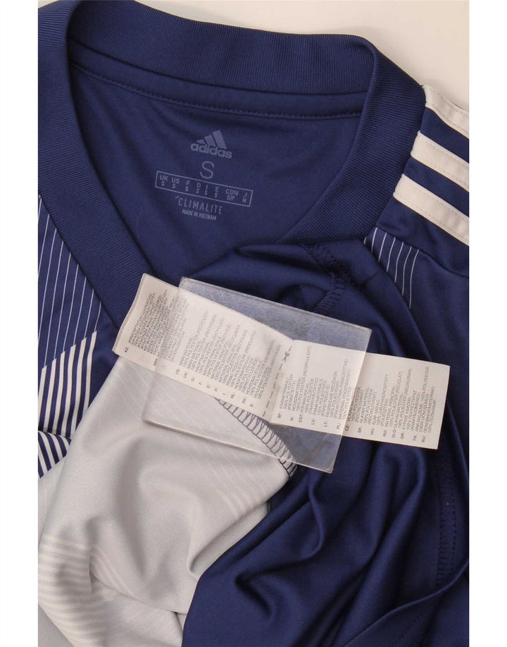 T-shirt grafica Adidas da uomo Climalite Top Small Blu navy geometrico