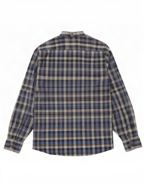 Camicia da uomo in flanella Marks & Spencer XL in cotone a quadri blu navy