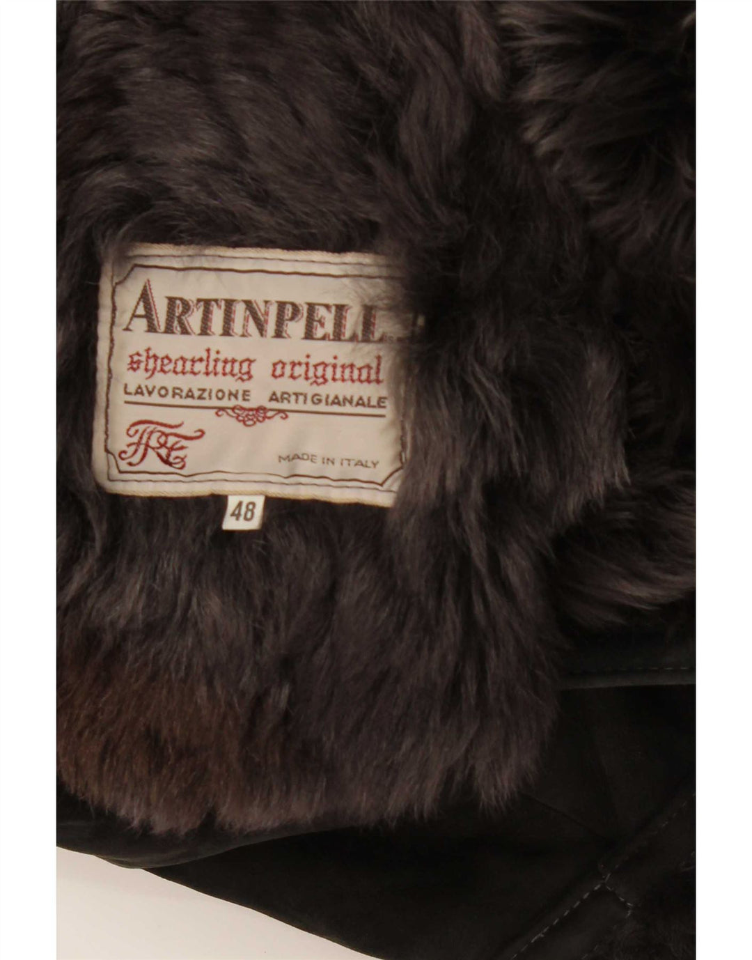 Giacca in shearling da donna vintage IT 48 XL Nero