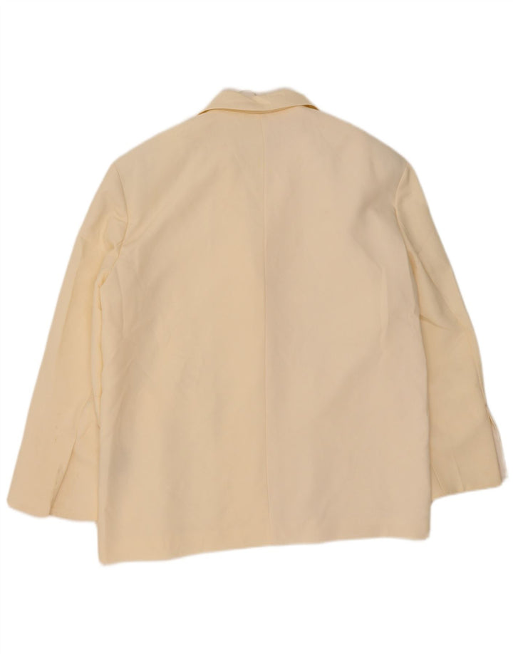 Giacca blazer oversize a 2 bottoni da donna Zara UK 14 medio bianco sporco