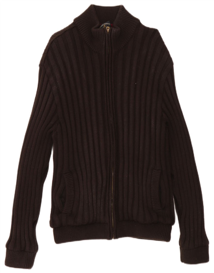 Maglione cardigan con zip intera da uomo Amerigo Vespucci Marrone medio