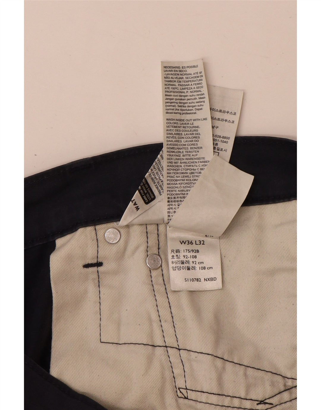 Levi's Uomo 511 Pantaloni Casual Slim W36 L32 Cotone Blu Navy