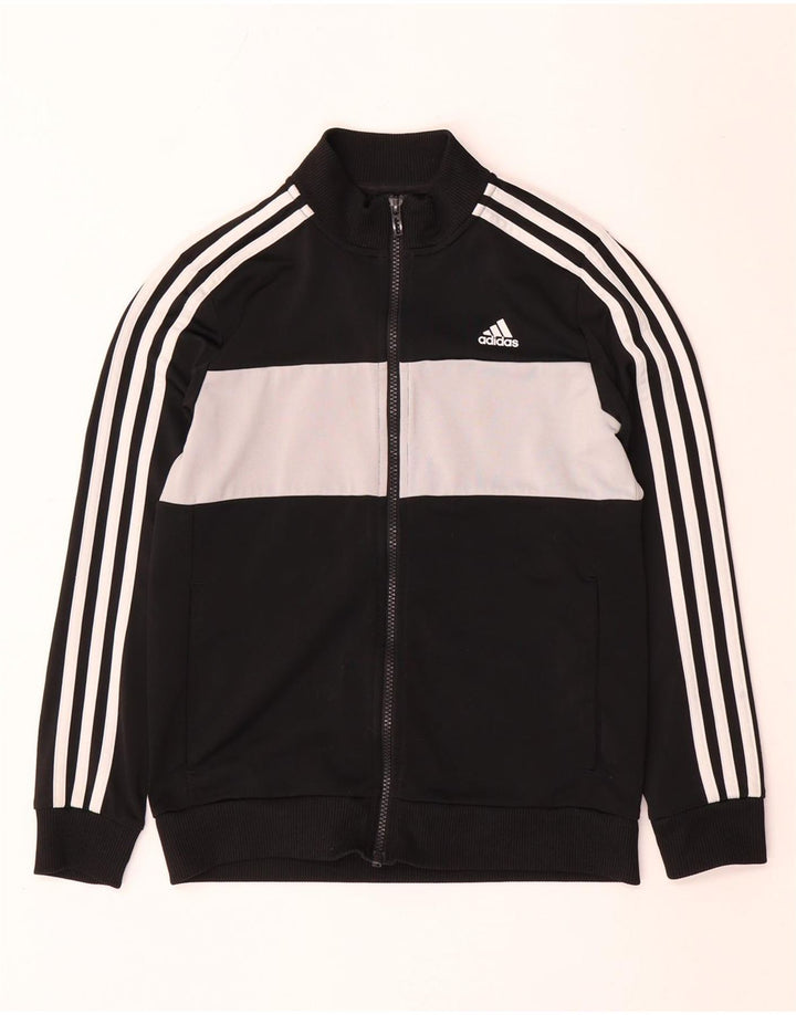 Giacca da tuta da ragazzo Adidas 11-12 anni in poliestere color block nero