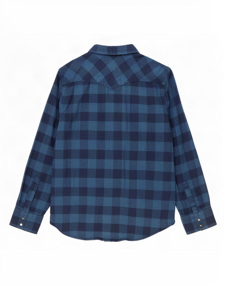 Camicia Levi's da uomo in flanella western, cotone medio a quadri blu navy