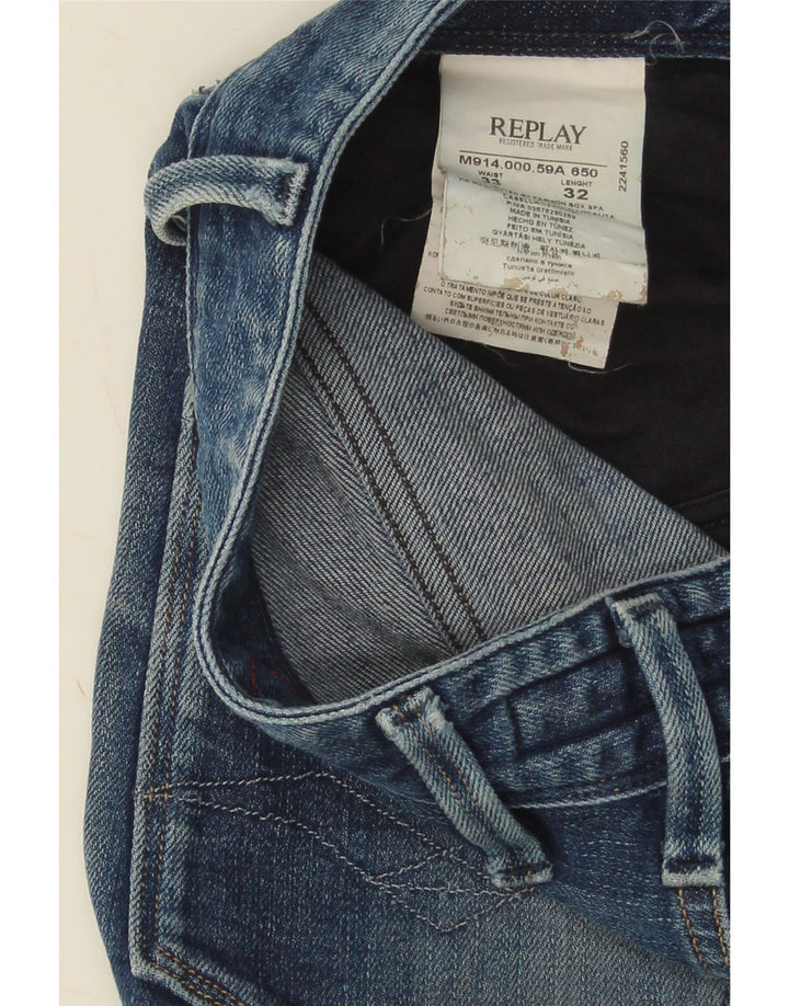 Jeans slim da uomo Replay W33 L32 cotone blu