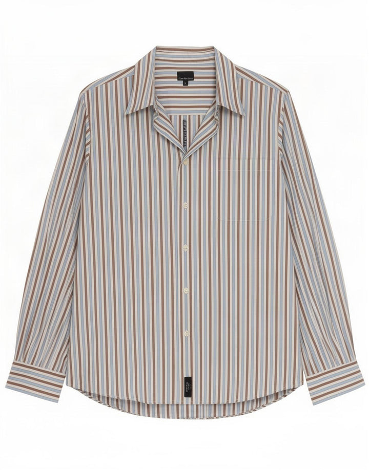 Camicia da uomo Calvin Klein in cotone a righe grandi blu