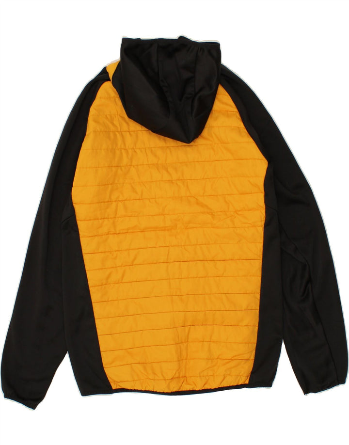 JACK & JONES Mens Hooded Padded Jacket UK 38 Medium Orange Colourblock Vintage Jack & Jones and Second-Hand Jack & Jones from Messina Hembry 