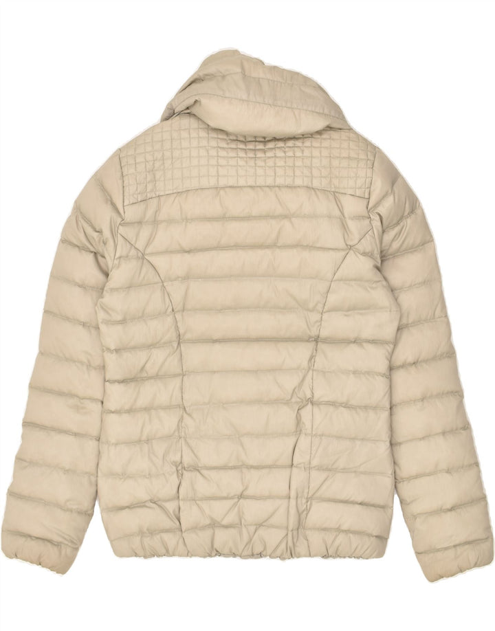 ELLESSE Womens Padded Jacket UK 14 Medium Beige Nylon | Vintage Ellesse | Thrift | Second-Hand Ellesse | Used Clothing | Messina Hembry 