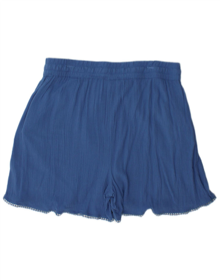 Pantaloncini Marks & Spencer da donna UK12 medi W30 viscosa blu