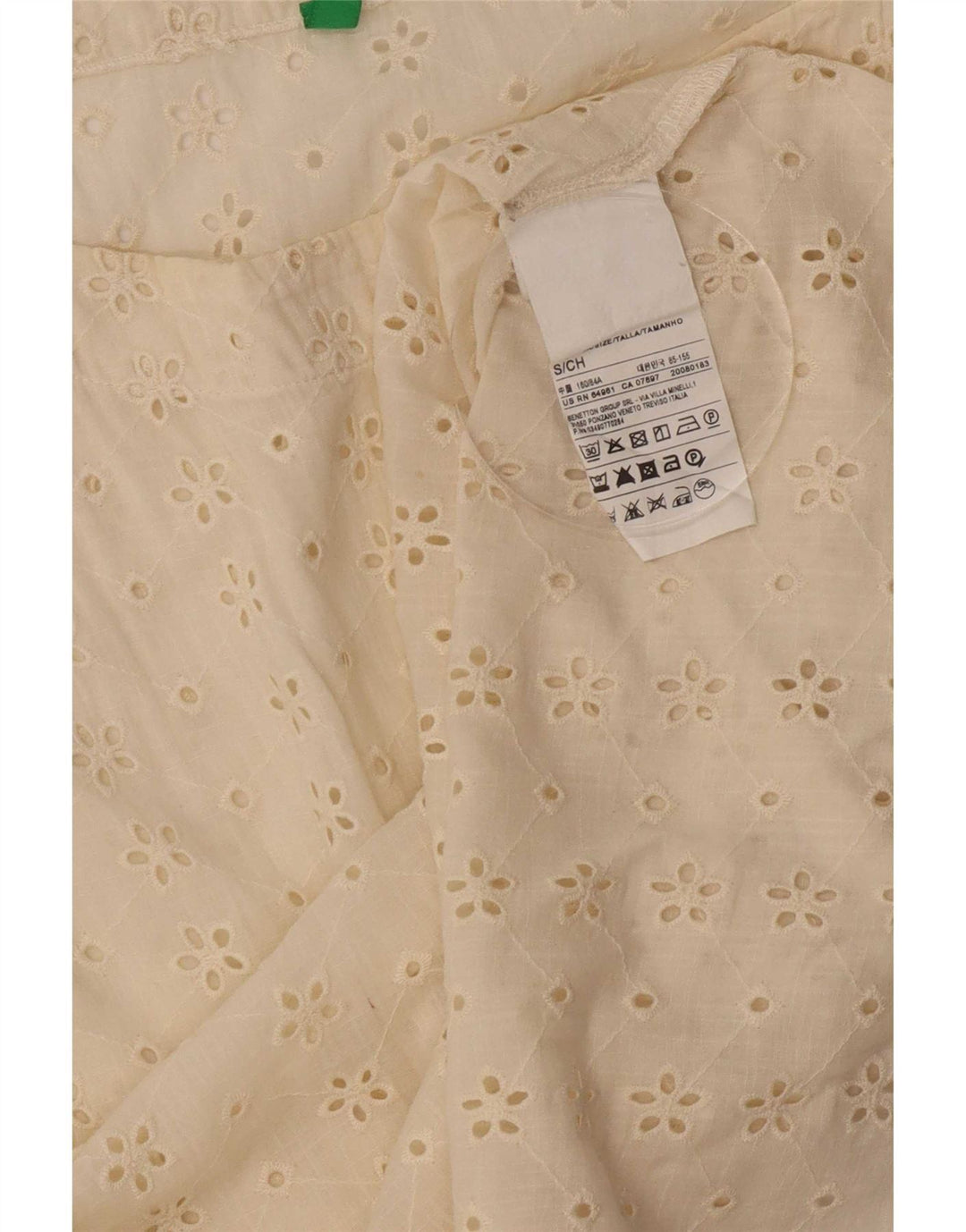 Camicetta da donna Benetton Top UK 10 Small Cotone bianco sporco