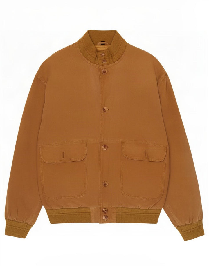 Giubbotto bomber vintage in pelle scamosciata da uomo IT 54 2XL Beige