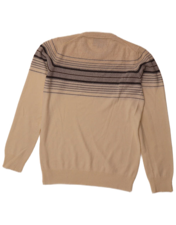 Maglione maglione girocollo da uomo ENERGIE a righe beige medio
