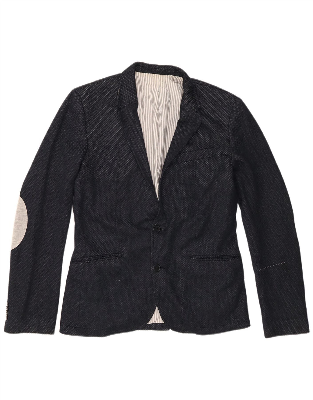 Giacca blazer da uomo a 2 bottoni Zara UK 40 grande poliestere blu navy