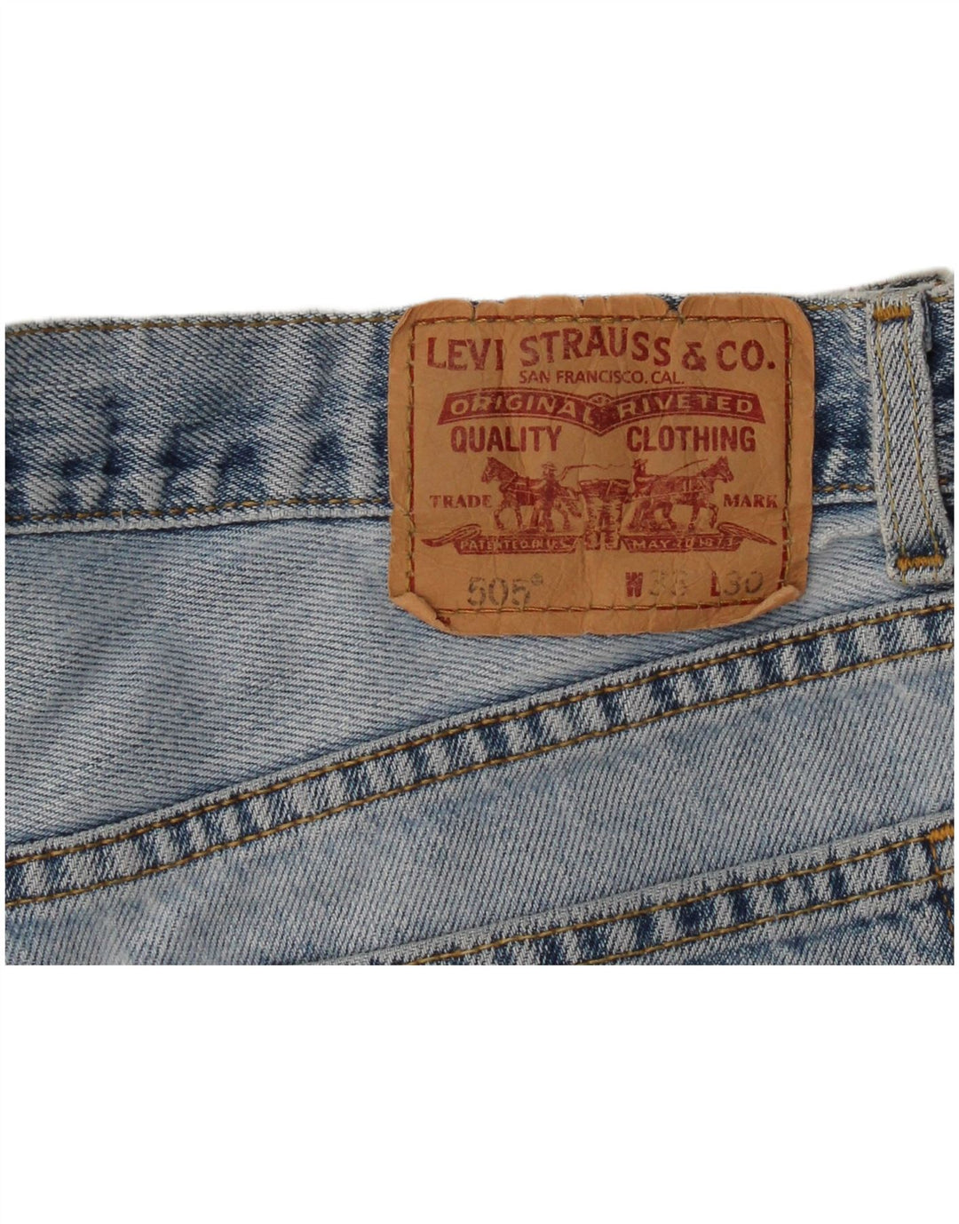 Pantaloncini di jeans a vestibilità regolare a vita alta 505 Levi's da donna W33 Blu medio