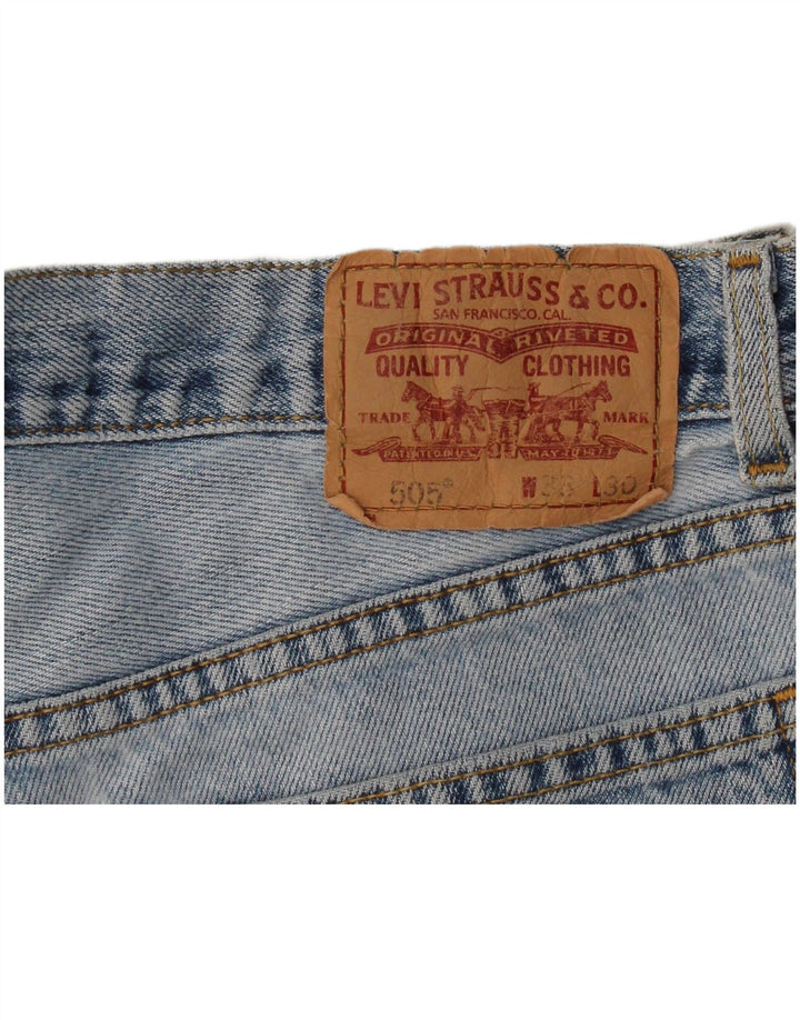 Pantaloncini di jeans a vestibilità regolare a vita alta 505 Levi's da donna W33 Blu medio