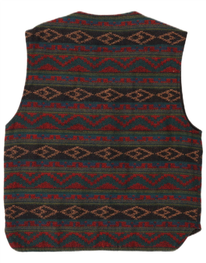 Gilet vintage da uomo medio multicolore geometrico