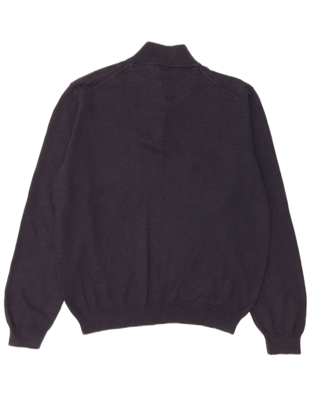 Massimo Dutti Maglione da uomo con zip e collo in cotone medio blu navy