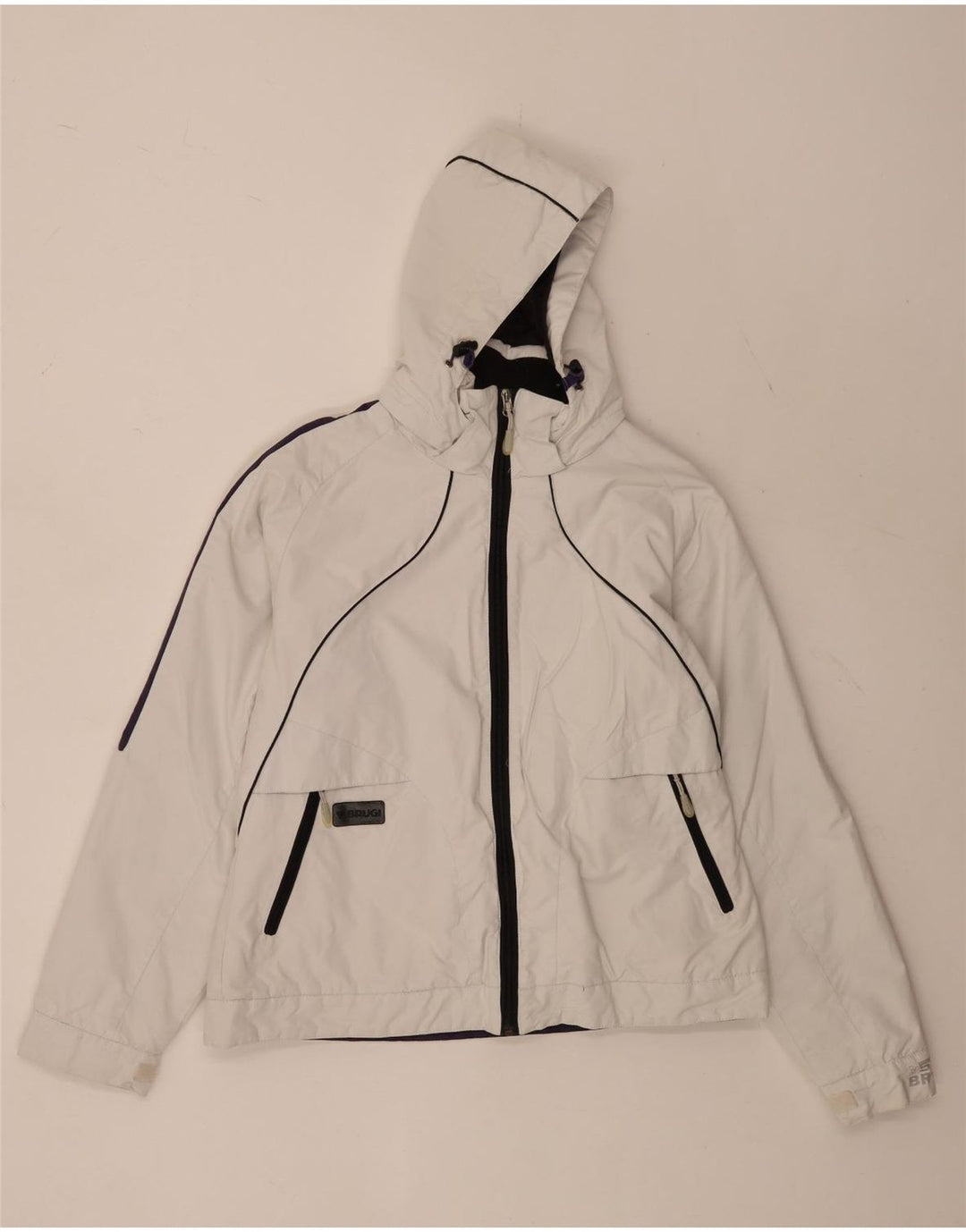 Giacca imbottita con cappuccio da donna Brugi UK 14 Medium White Poliammide
