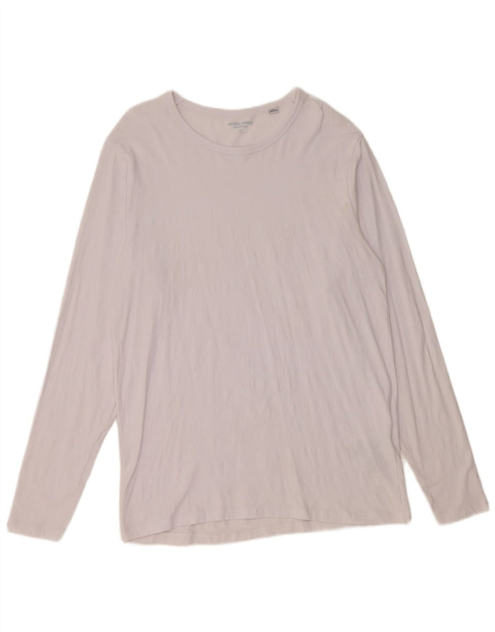 Jack & Jones Top da uomo a maniche lunghe XL in cotone bianco