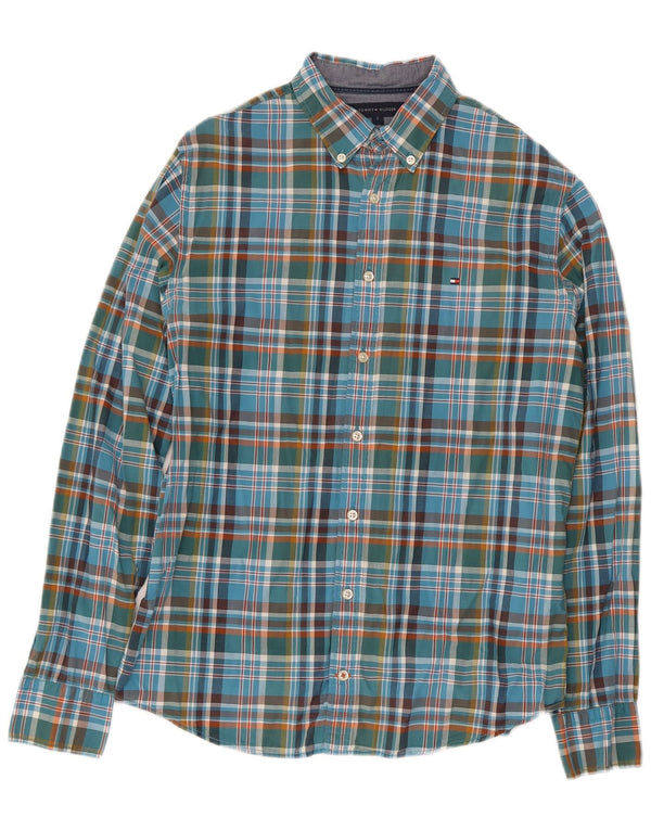 Tommy Hilfiger Uomo New York Fit Camicia Piccolo Cotone a quadri blu