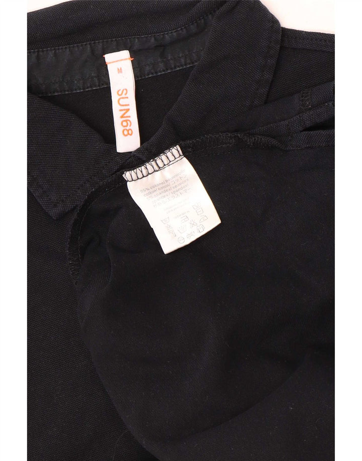 Polo da uomo Sun68 in cotone nero medio