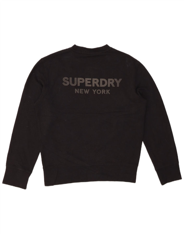 Felpa grafica da uomo SUPERDRY Maglione piccolo cotone nero