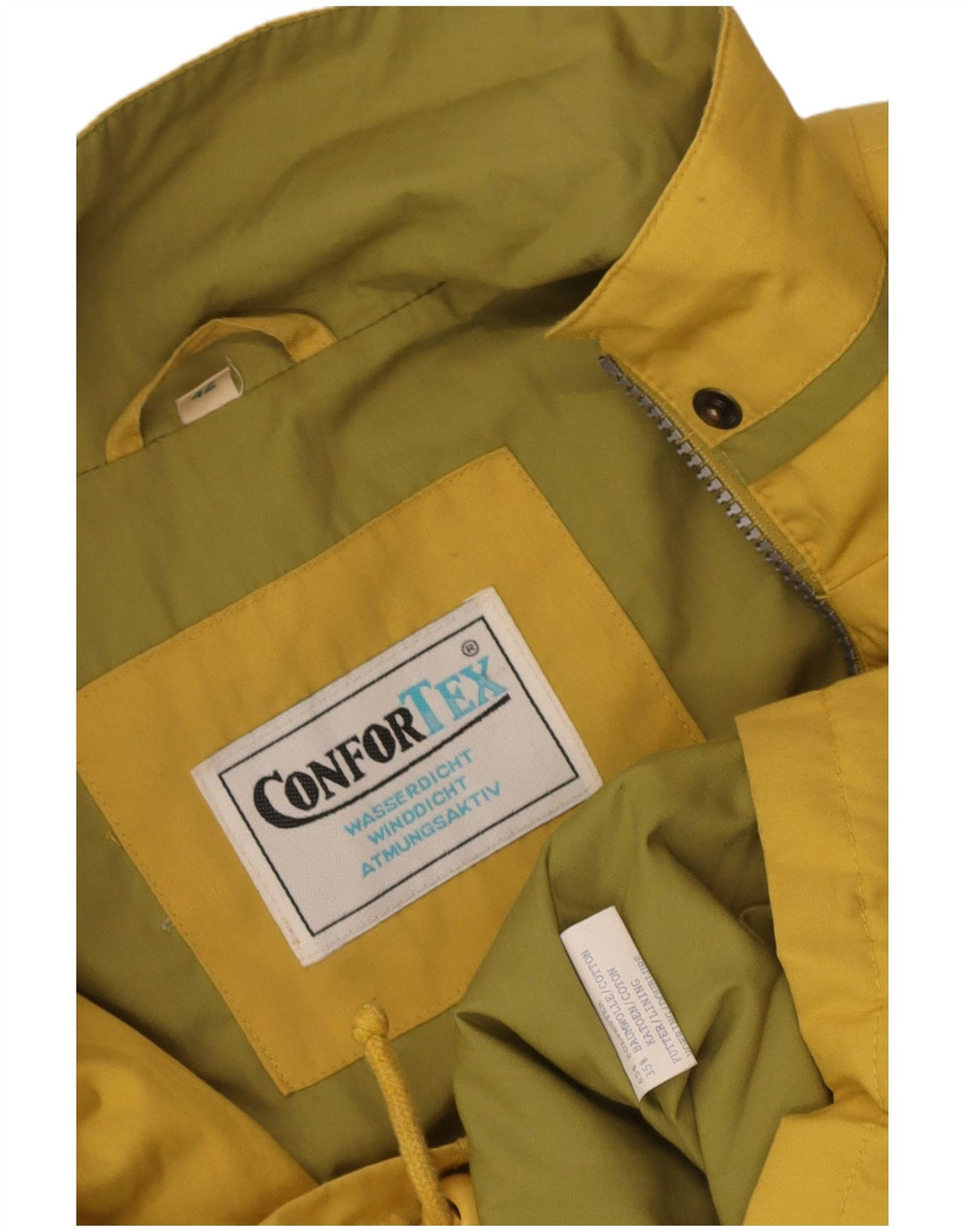 Impermeabile oversize da donna vintage EU 42 grande poliestere giallo