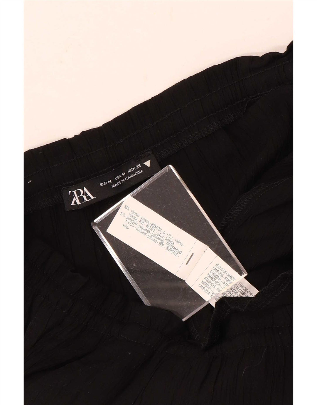 Pantaloni casual svasati da donna Zara medi W32 L32 viscosa nera