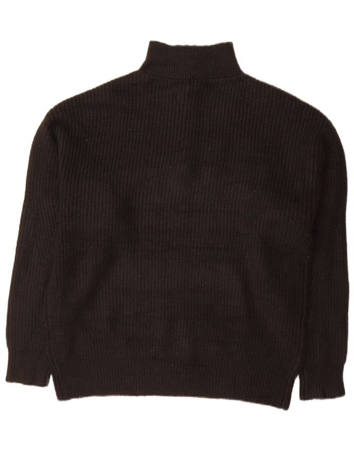 Maglione maglione oversize con zip e collo da donna Jack Wills UK 10 piccolo nero