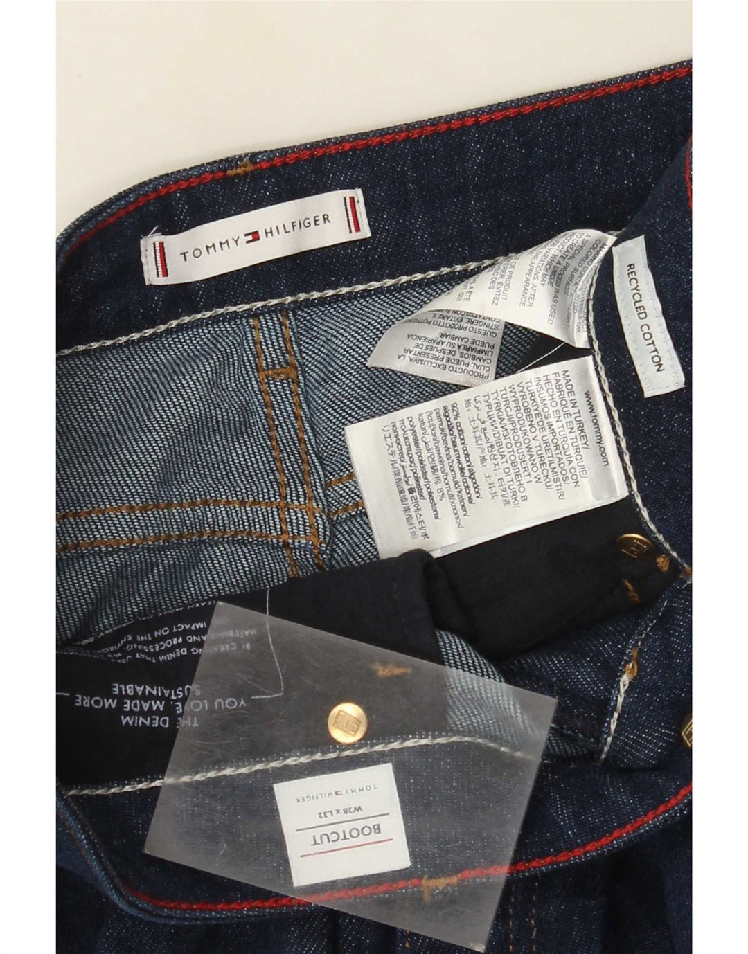 Jeans bootcut da donna Tommy Hilfiger W28 L32 cotone blu navy