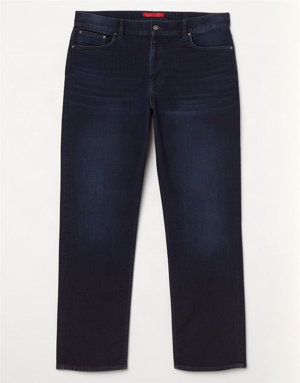 Jeans dritti da uomo Hugo Boss W38 L34 cotone blu navy