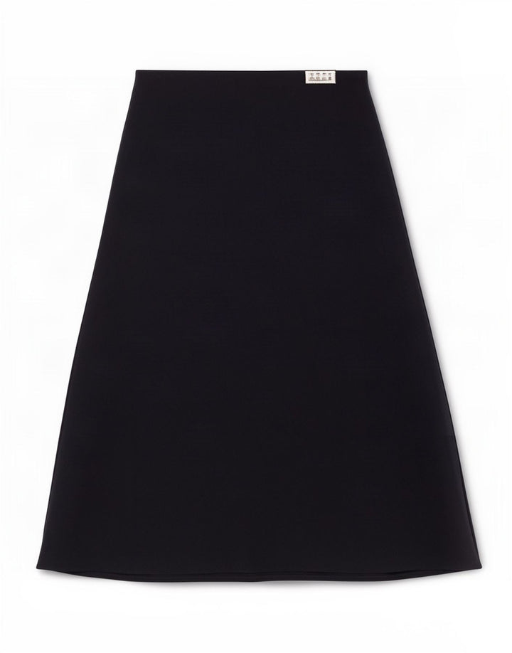 Gonna longuette da donna Marks & Spencer UK 12 media W33 poliestere blu navy