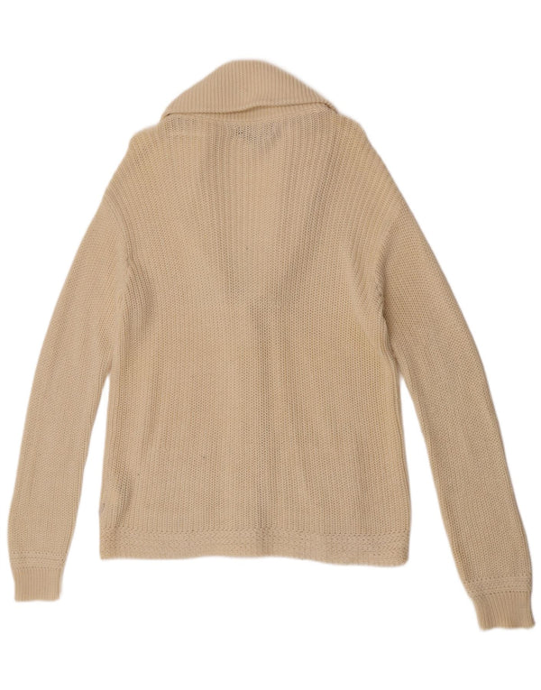 Maglione cardigan da donna Ralph Lauren UK 12 cotone giallo medio